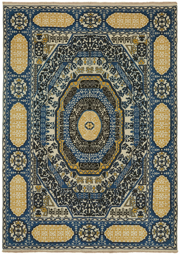 6' 7'' x 8' 8'' Hand-Knotted Oushak Rug
