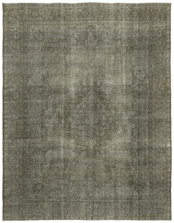 9' 6'' x 12' 6'' Grey Vintage Over-dyed Rug