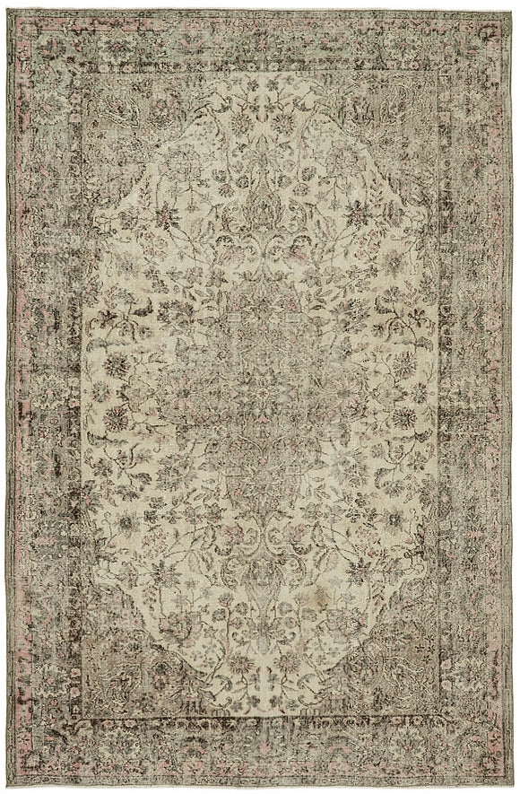7x10 Vintage Turkish Hand-Knotted Rug - 44769