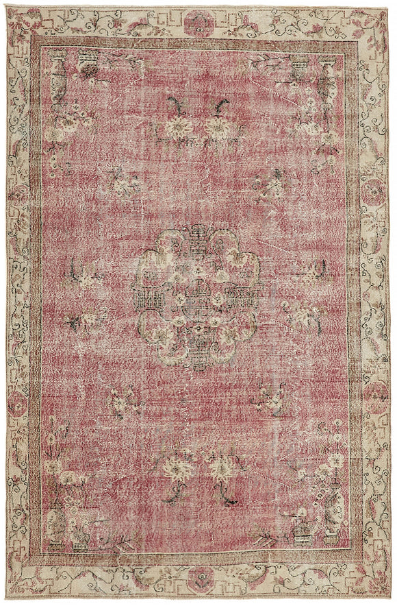 7x10 Vintage Turkish Hand-Knotted Rug - 44773