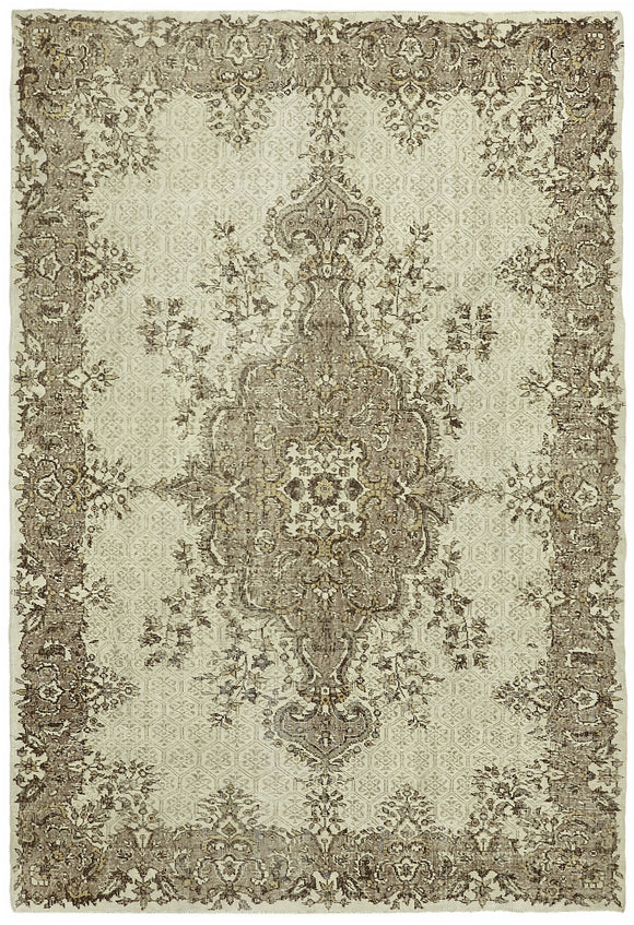 7x10 Vintage Turkish Hand-Knotted Rug - 44796