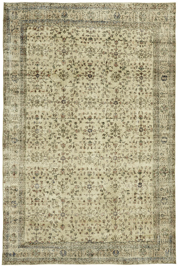 7x10 Vintage Turkish Hand-Knotted Rug - 44811