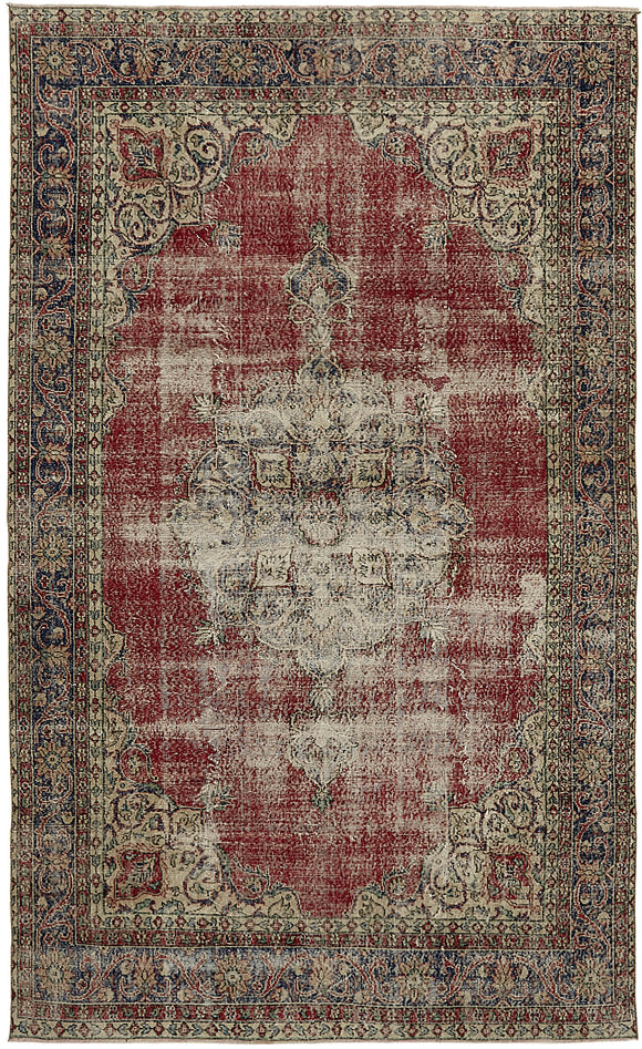 7x11 Vintage Turkish Hand-Knotted Rug - 45549