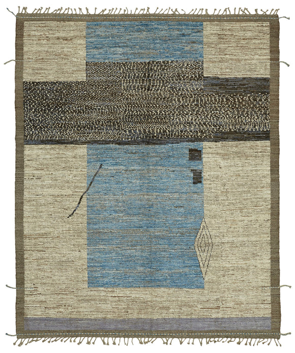9x12 Beige Modern Tribal Rug - 45623