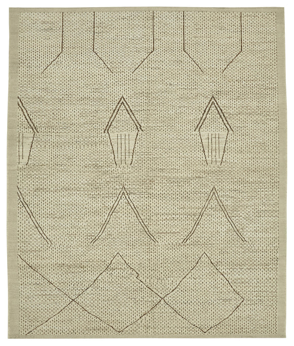 10x12 Beige Modern Tribal Rug - 45624