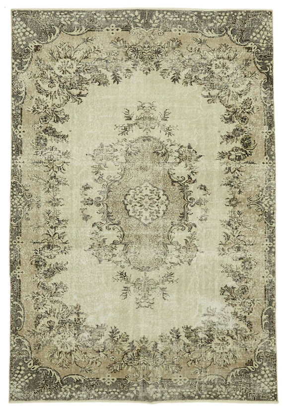 7x10 Vintage Turkish Hand-Knotted Rug - 46093