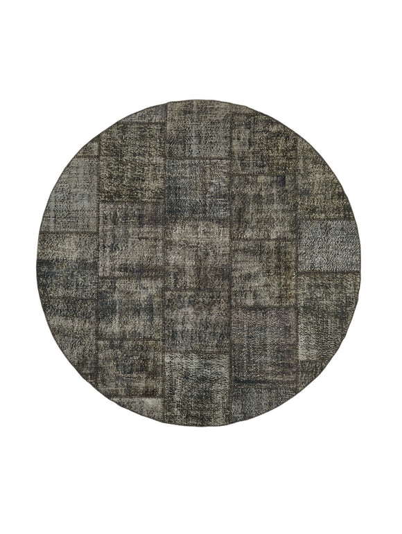8x8 Grey Round Patchwork Rug - 46136