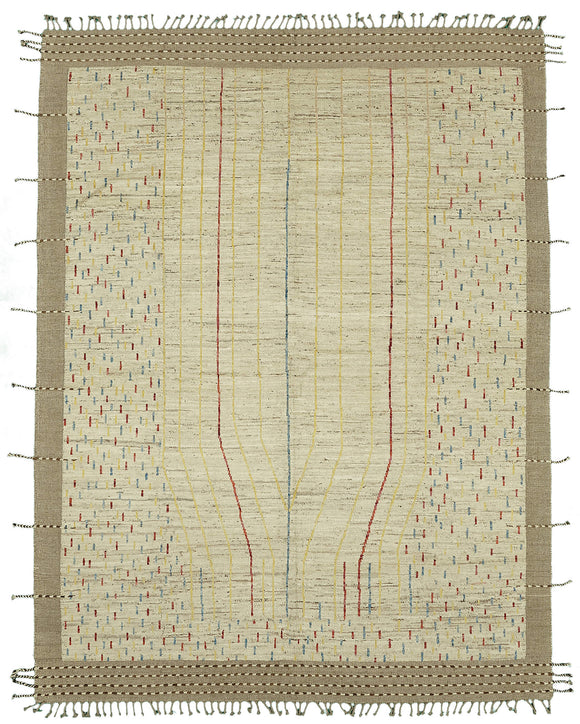 9x12 Beige Modern Tribal Rug - 46218