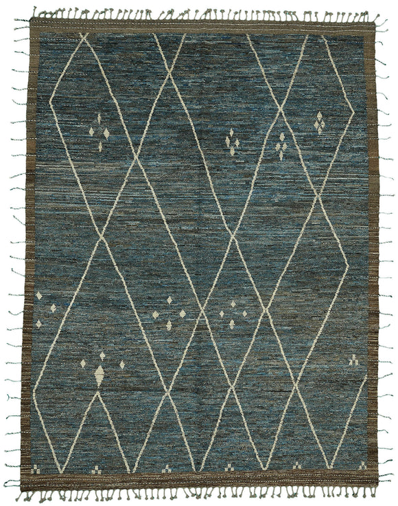 9x13 Blue Modern Tribal Rug - 46221