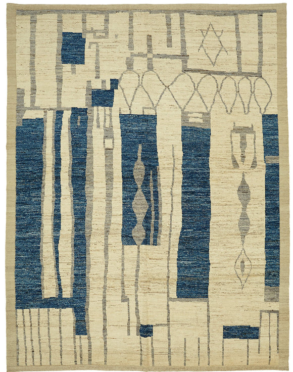 9x12 Beige Modern Tribal Rug - 46223