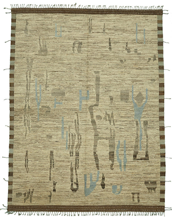 9x12 Beige Modern Tribal Rug - 46229