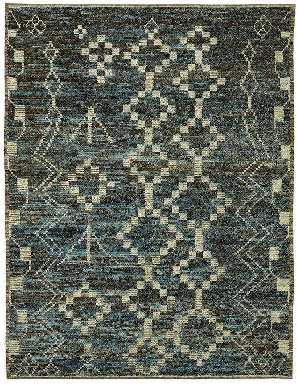 9x11 Brown Modern Tribal Rug - 46231