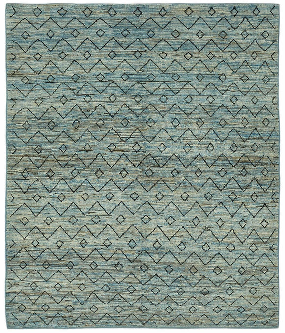 8x10 Blue Modern Tribal Rug - 46233