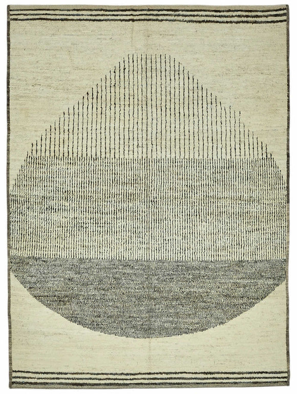 8x11 Beige Modern Tribal Rug - 46235