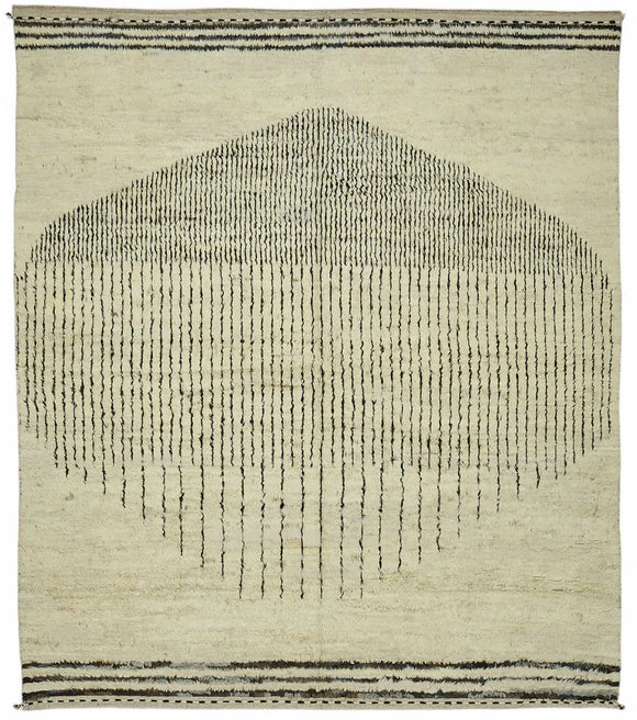 9x10 Beige Modern Tribal Rug - 46236