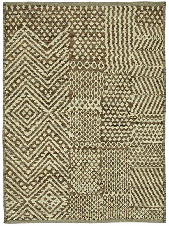 9x12 Beige Modern Tribal Rug - 46238