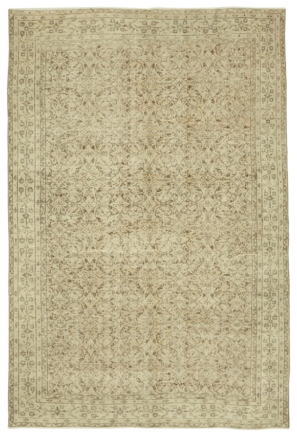 7x10 Vintage Turkish Hand-Knotted Rug - 46316