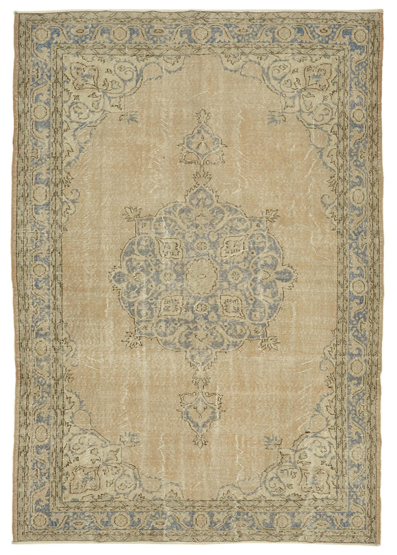 7x10 Vintage Turkish Hand-Knotted Rug - 46326