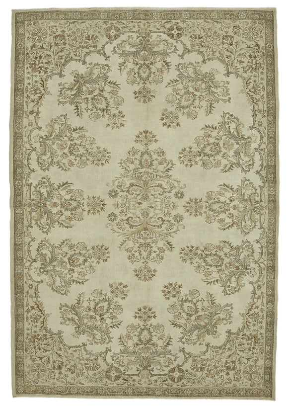 7x10 Beige Vintage Large Area Rug - 46444