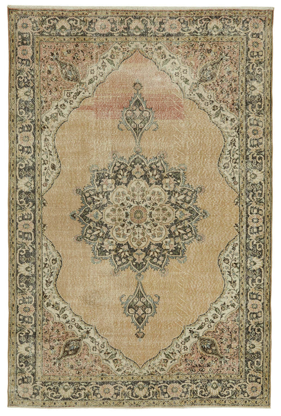 7x10 Vintage Turkish Hand-Knotted Rug - 46486