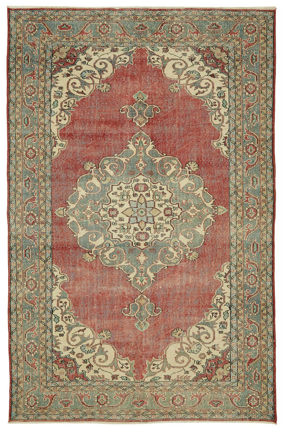 7x10 Vintage Turkish Hand-Knotted Rug - 46494