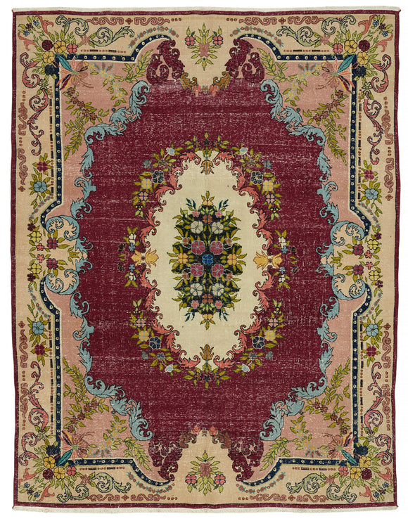 8x11 Beige Vintage Large Area Rug - 47160