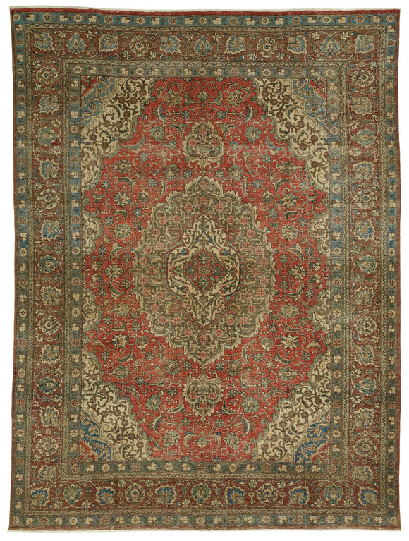 8x11 Beige Vintage Large Area Rug - 47186