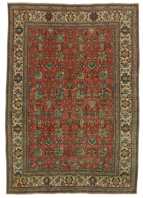 7x10 Beige Vintage Large Area Rug - 47189