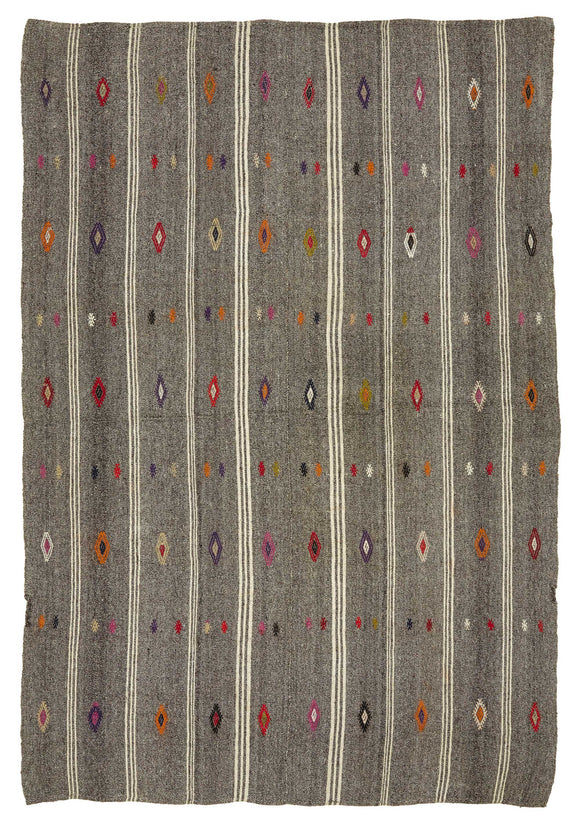 7x10 Vintage Anatolian Kilim Rug - 47246