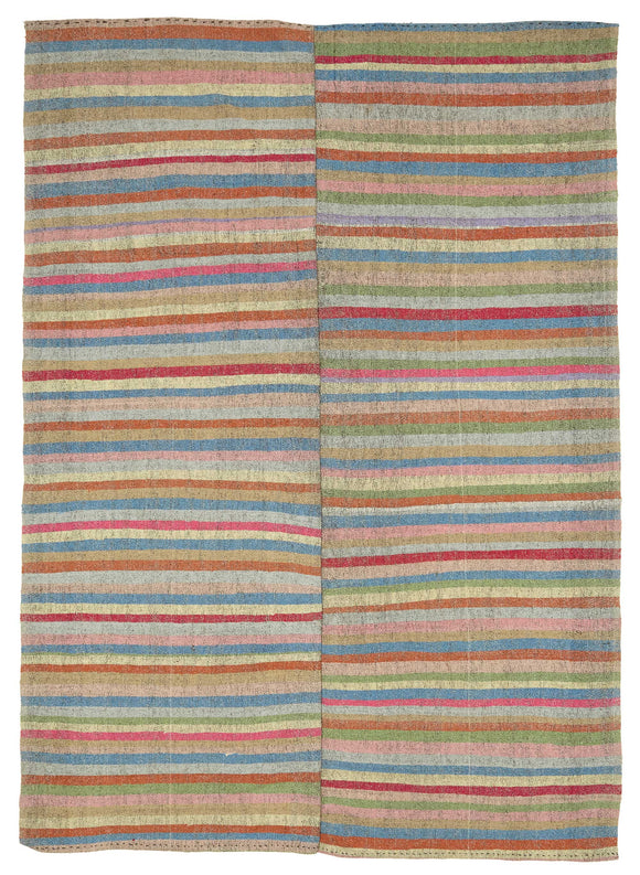 7x10 Vintage Turkish Flatweave Kilim - 47258