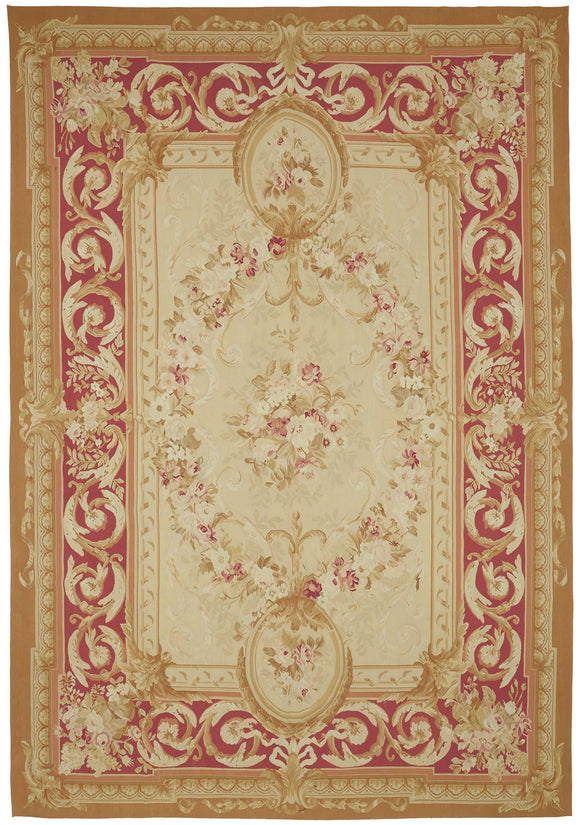 10x14 Beige Aubusson Kilim - 47369