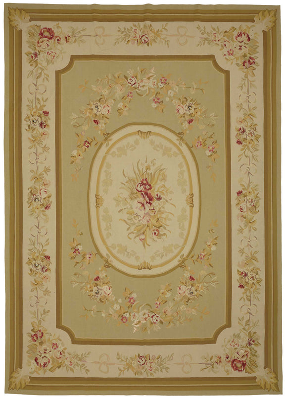 10x14 Beige Aubusson Kilim - 47370