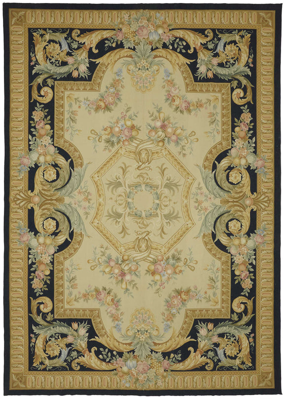 10x14 Beige Aubusson Kilim - 47371