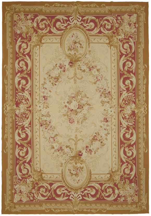 10x14 Beige Aubusson Kilim - 47373