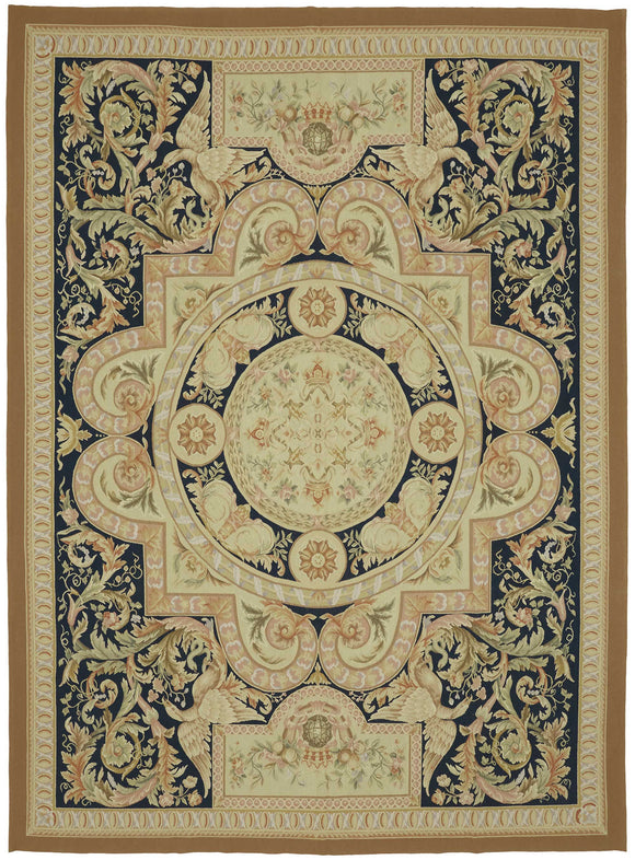 9x12 Beige Aubusson Kilim - 47375