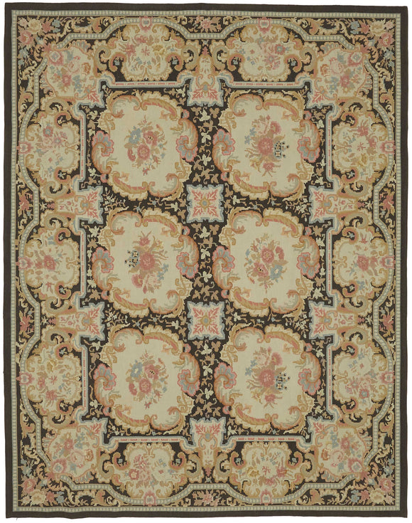 8x10 Beige Aubusson Kilim - 47381