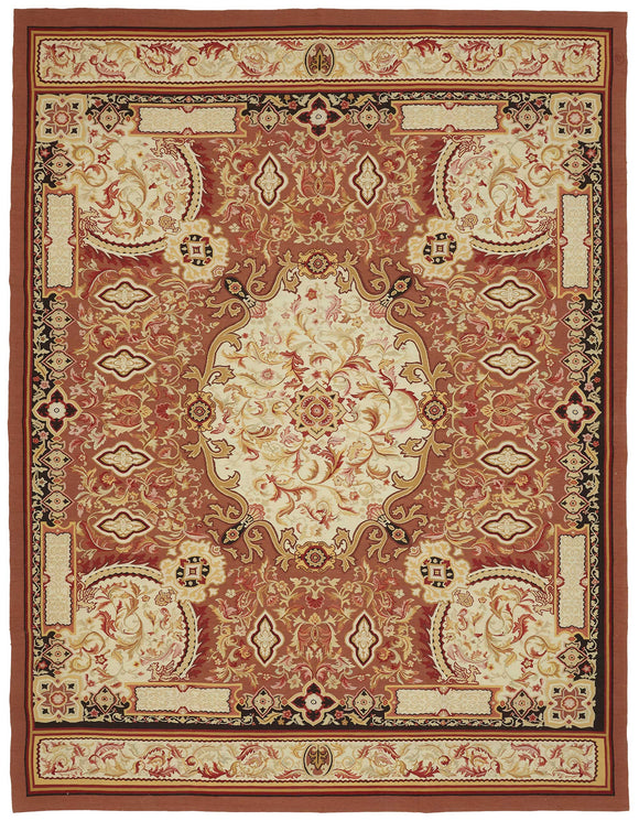 9x12 Beige Aubusson Kilim - 47383