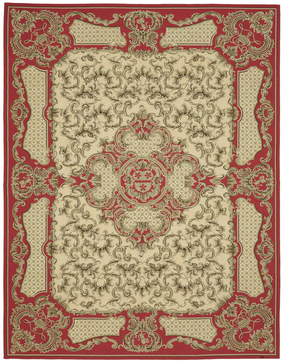 9x12 Beige Aubusson Kilim - 47384