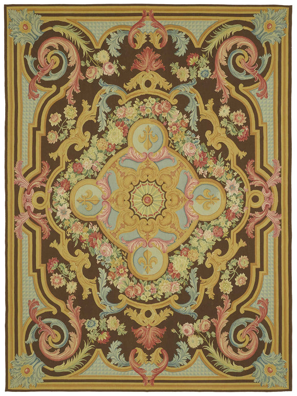 9x12 Beige Aubusson Kilim - 47385