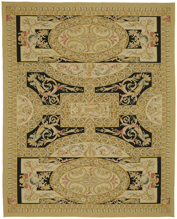 9x11 Beige Aubusson Kilim - 47386
