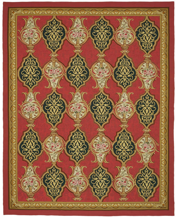 9x11 Red Aubusson Kilim - 47392