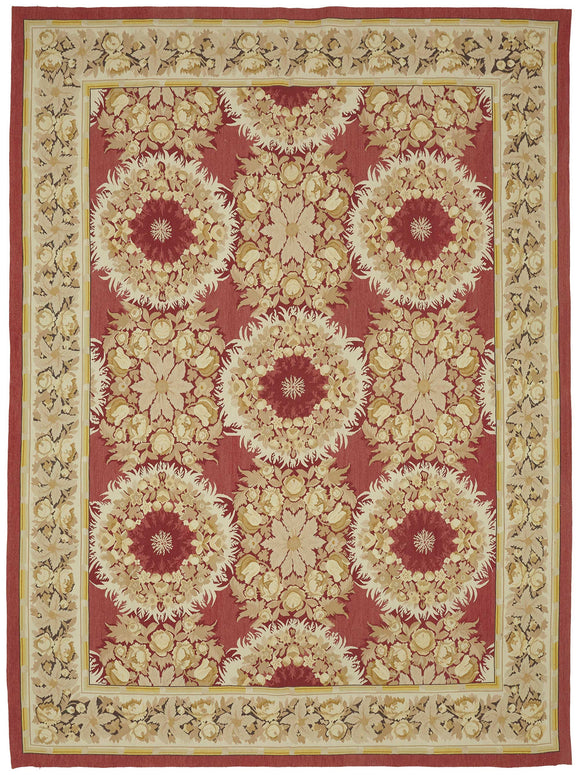 9x12 Beige Aubusson Kilim - 47393