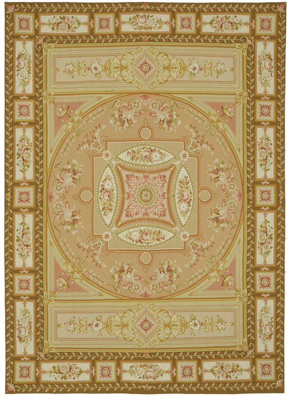 9x12 Beige Aubusson Kilim - 47396