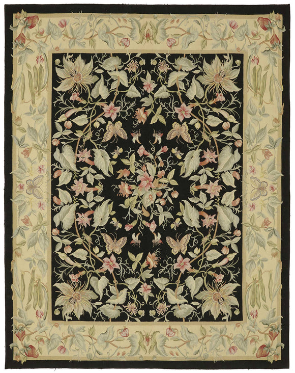 8x10 Beige Aubusson Kilim - 47397