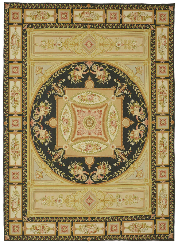 9x12 Beige Aubusson Kilim - 47401