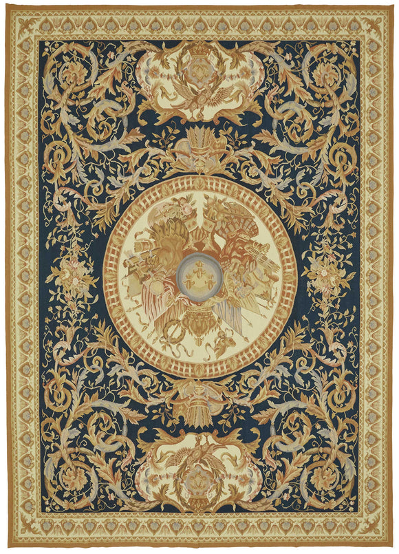 9x12 Beige Aubusson Kilim - 47405