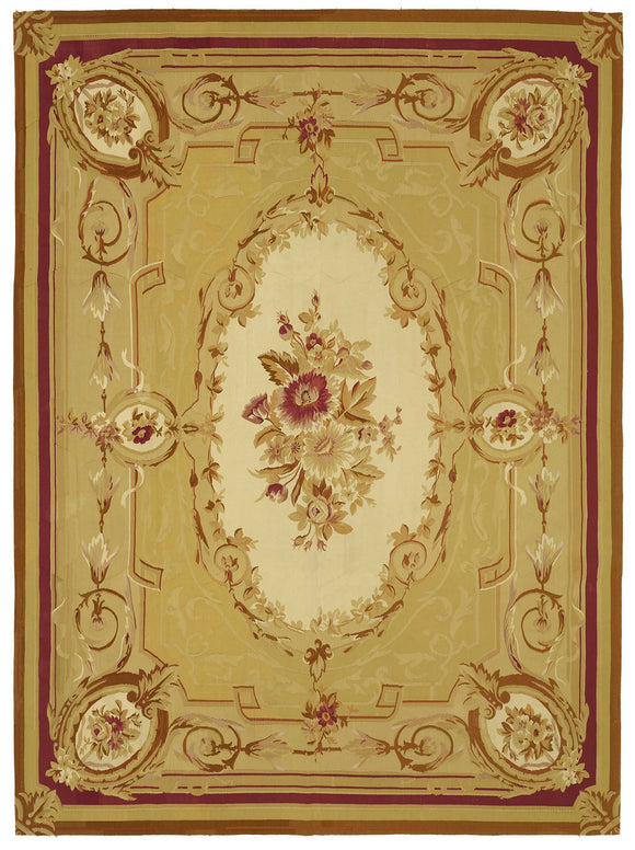 9x12 Beige Aubusson Kilim - 47409