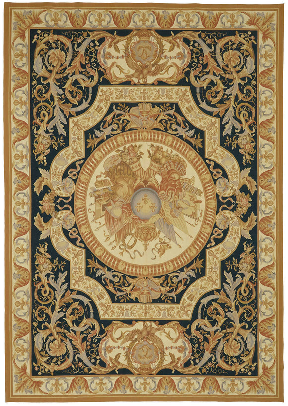 10x14 Beige Aubusson Kilim - 47413