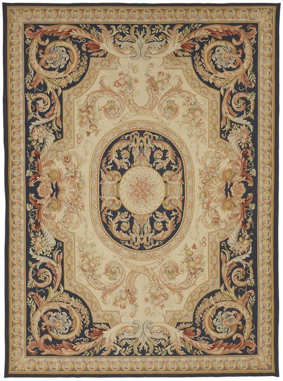 9x12 Beige Aubusson Kilim - 47415
