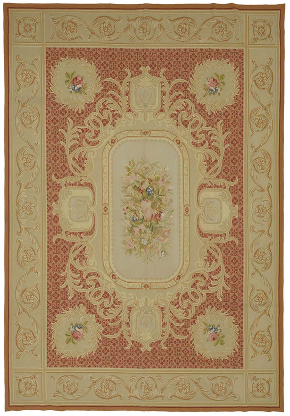 10x14 Beige Aubusson Kilim - 47417